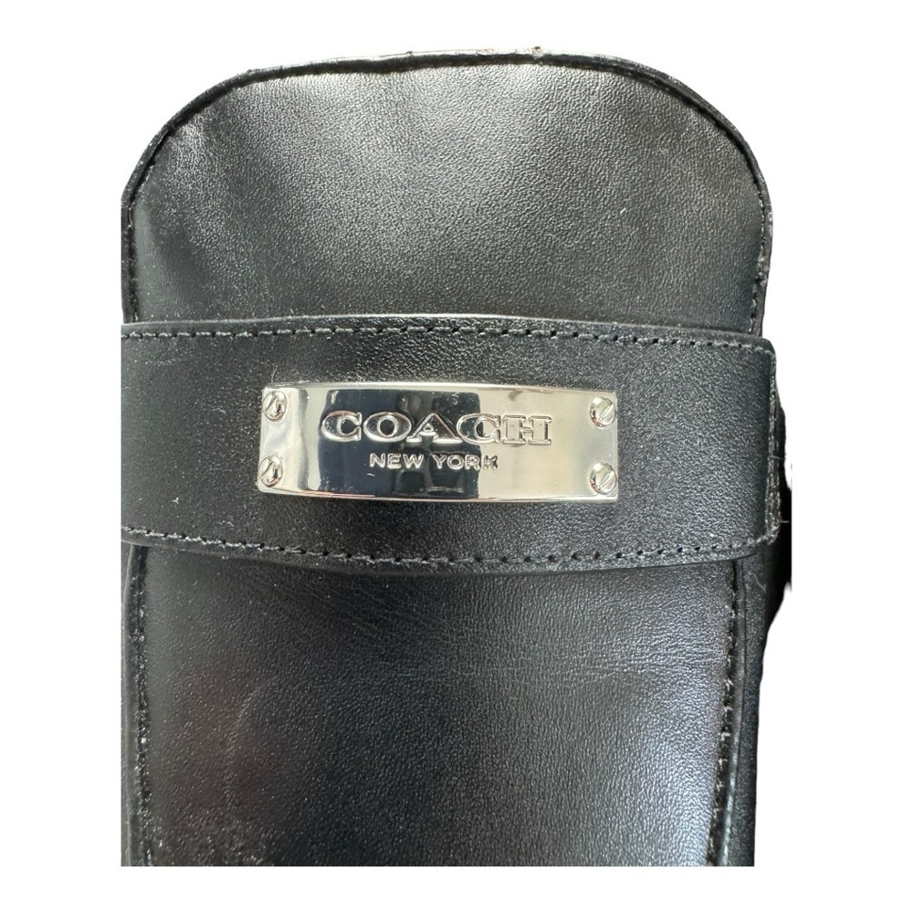COACH Shea Black Leather Mules Slides Size 9.5 - Picture 3 of 11